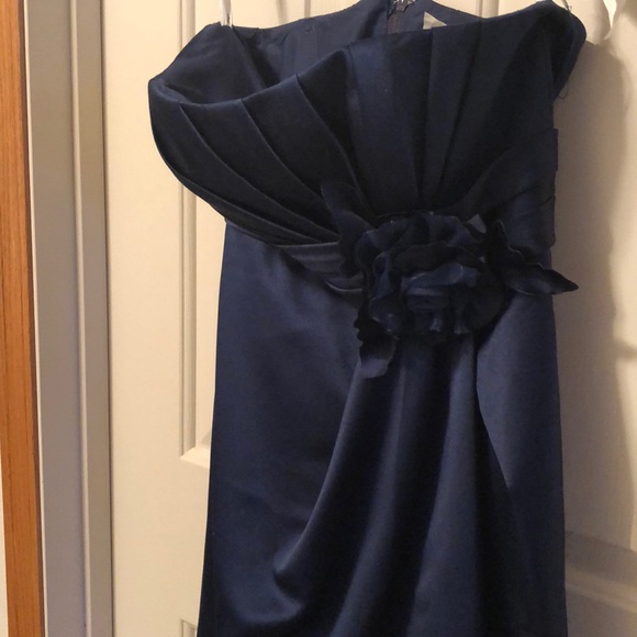 Alexia Strapless Navy Bridesmaid Dress - Picture 3 of 4